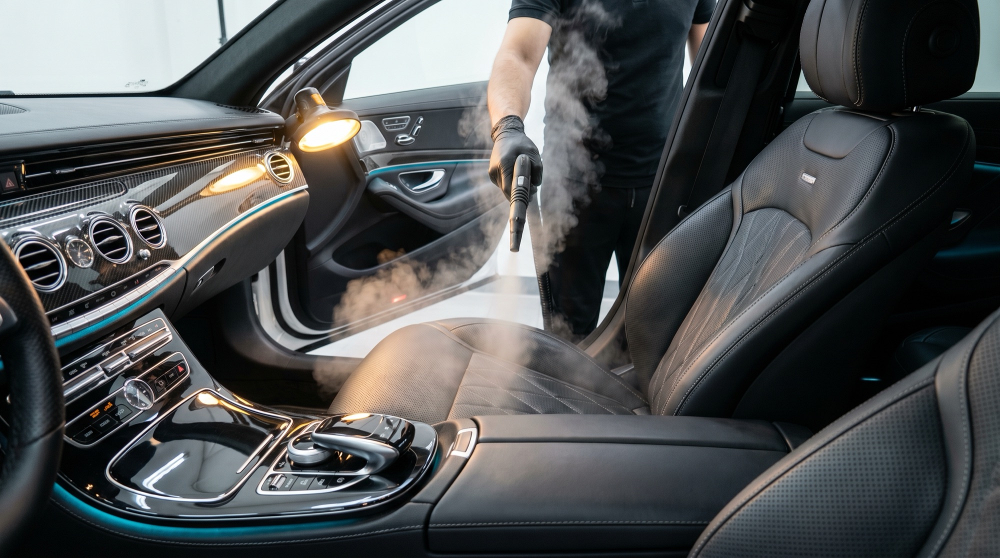 Detailed luxury car interior
